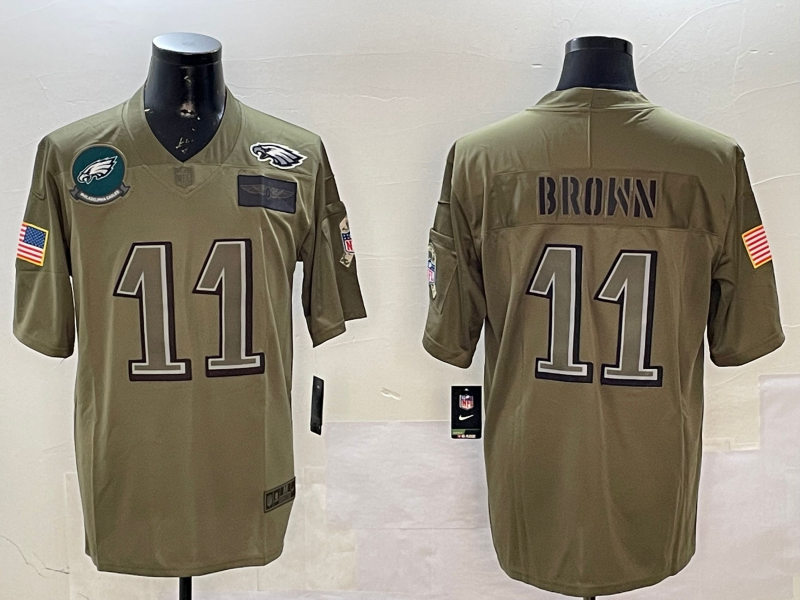 Men Philadelphia Eagles 11 Brown green 2025 Nike NFL jersey style 067